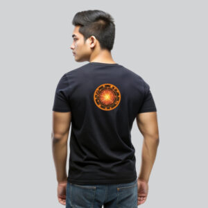 Mens 100% Cotton Printed Round Neck Sustainable Fabric Magic Circle F/B T-shirt - Image 4