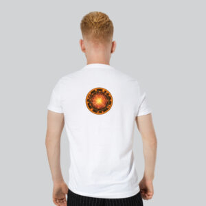 Mens 100% Cotton Printed Round Neck Sustainable Fabric Magic Circle F/B T-shirt - Image 2