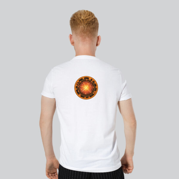 Mens 100% Cotton Printed Round Neck Sustainable Fabric Magic Circle F/B T-shirt - Image 2