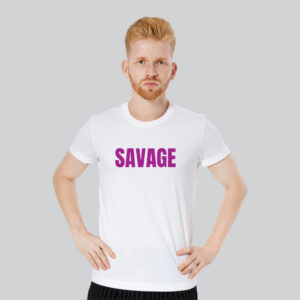 Mens 100% Cotton Printed Round Neck Sustainable Fabric Savage T-shirt - Image 3