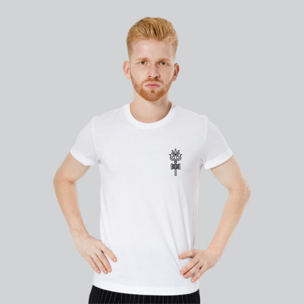 Mens 100% Cotton Printed Round Neck Sustainable Fabric Trishul - Shiva Himalaya T-shirt - Image 3