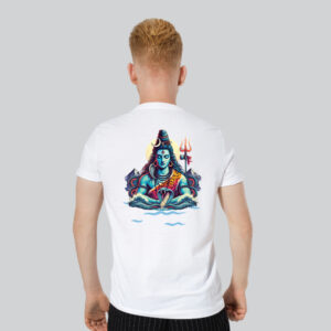 Mens 100% Cotton Printed Round Neck Sustainable Fabric Trishul - Shiva Himalaya T-shirt - Image 4