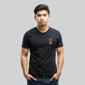 Mens 100% Cotton Printed Round Neck Sustainable Fabric Trishul - Shiva Sea T-shirt - Image 3