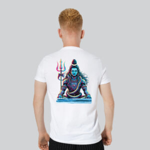 Mens 100% Cotton Printed Round Neck Sustainable Fabric Trishul - Shiva Sea T-shirt - Image 2