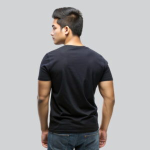 Mens 100% Cotton Printed Round Neck Sustainable Fabric Warli Art T-shirt Black - Image 2