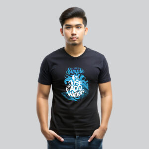 Mens 100% Cotton Printed Round Neck Unique Design Just Add Water T-shirt