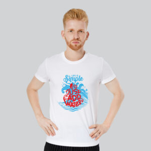 Mens 100% Cotton Printed Round Neck Unique Design Just Add Water Red T-shirt