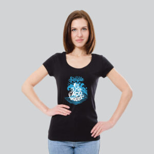 Womens 100% Cotton Printed Round Neck Unique Design Just Add Water T-shirt
