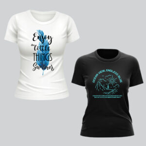 Women's Love Small Joys and Seaside Vibes Pack of-2 Combo T-shirts. - Image 2