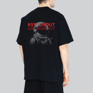 Unisex 240 GSM 100% Cotton Graphic Printed Round Neck Cosmic Drift – Astronaut Oversized T-shirt