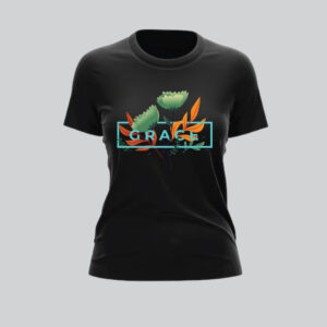 Womens 100% Cotton Printed Round Neck Unique Design Grace T-shirt - Image 2