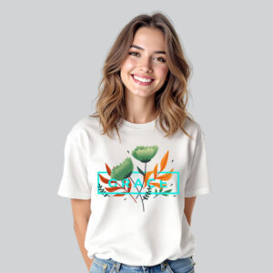 Womens 100% Cotton Printed Round Neck Unique Design Grace T-shirt - Image 3