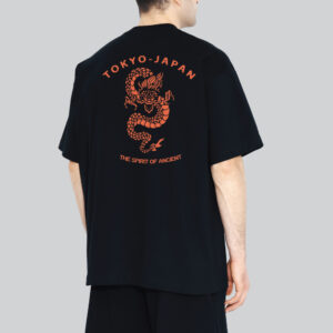 Unisex 240 GSM 100% Cotton Graphic Printed Round Neck Tokyo Spirit – Ancient Dragon Oversized T-shirt