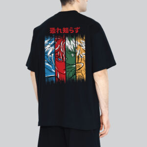 Otaku Fans Fearless Anime Warrior 100% Cotton Printed Graphic Unisex Oversized T-Shirt