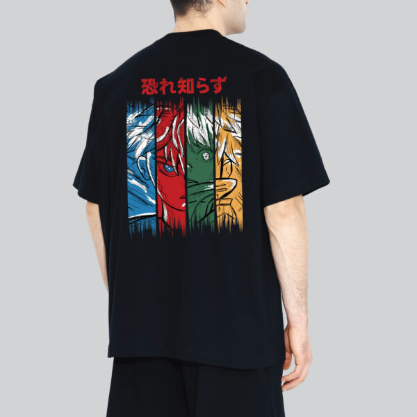 Otaku Fans Fearless Anime Warrior 100% Cotton Printed Graphic Unisex Oversized T-Shirt