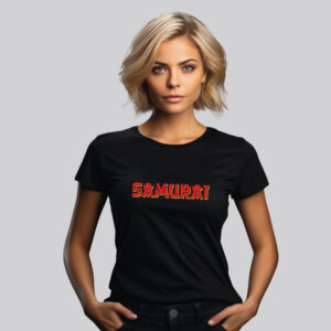 Women 100% Cotton Graphic Printed Round Neck Red Dragon Guardian – Samurai Women Regular T-shirt