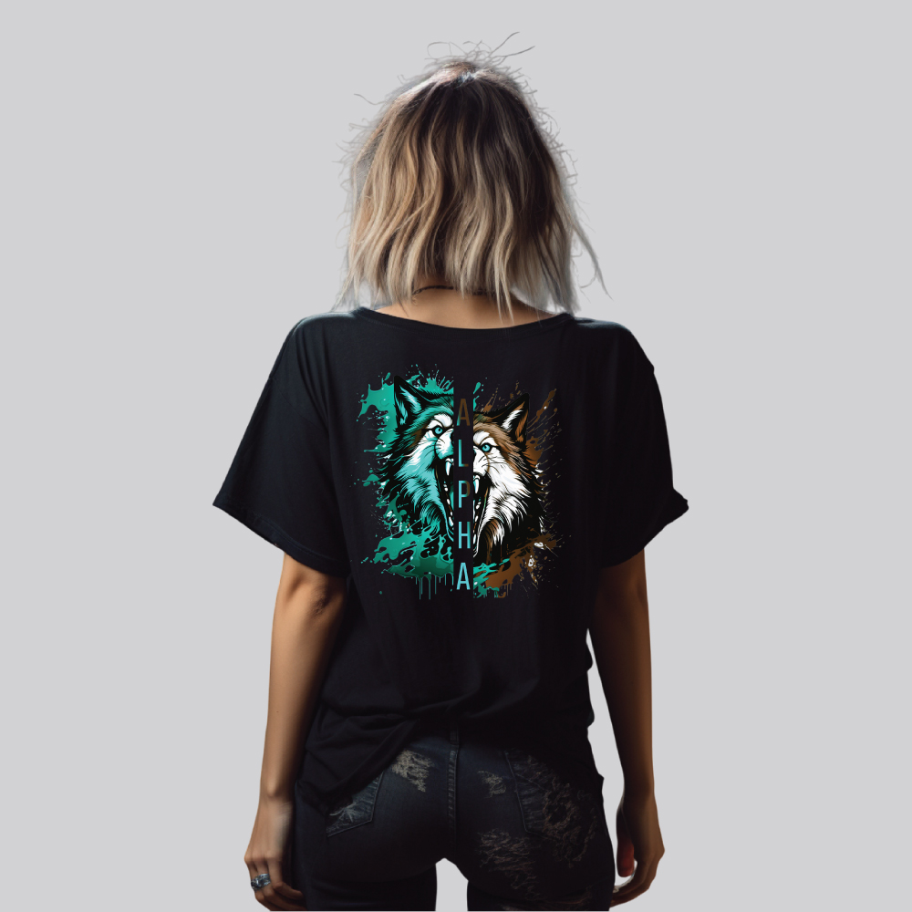 Alpha Dual Wolf Regular Fit Graphic T-Shirt