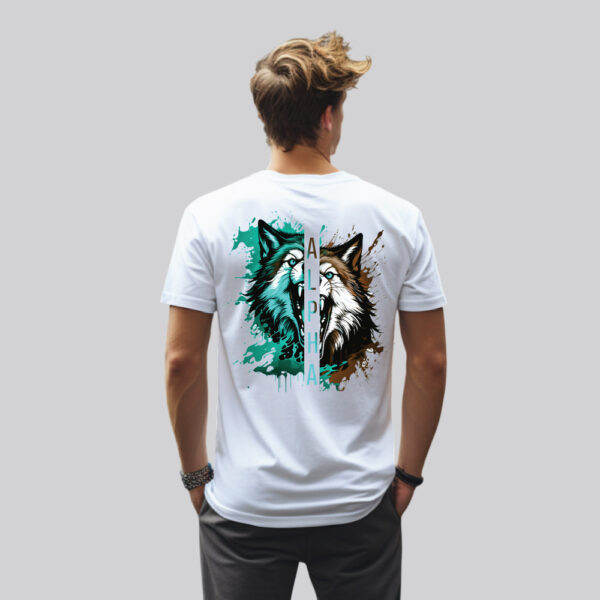 Alpha Dual Wolf Regular Fit Graphic T-Shirt