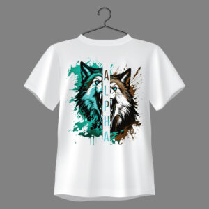 Alpha Dual Wolf Regular Fit Graphic T-Shirt