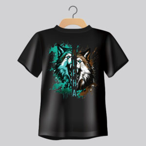Alpha Dual Wolf Regular Fit Graphic T-Shirt