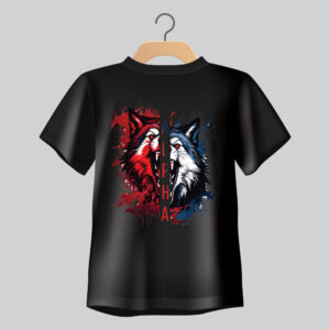 Alpha Dual Wolf Regular Fit Graphic T-Shirt
