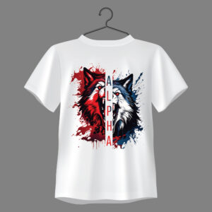 Alpha Dual Wolf Regular Fit Graphic T-Shirt
